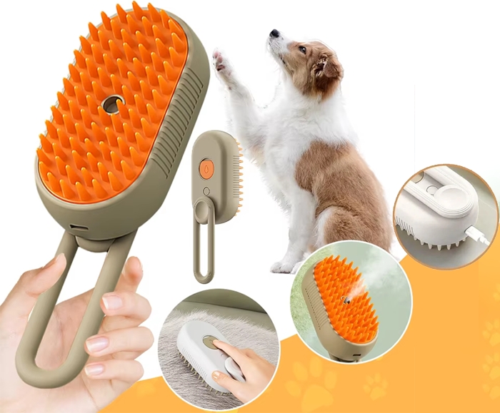 Brosse à vapeur pour chat et chien