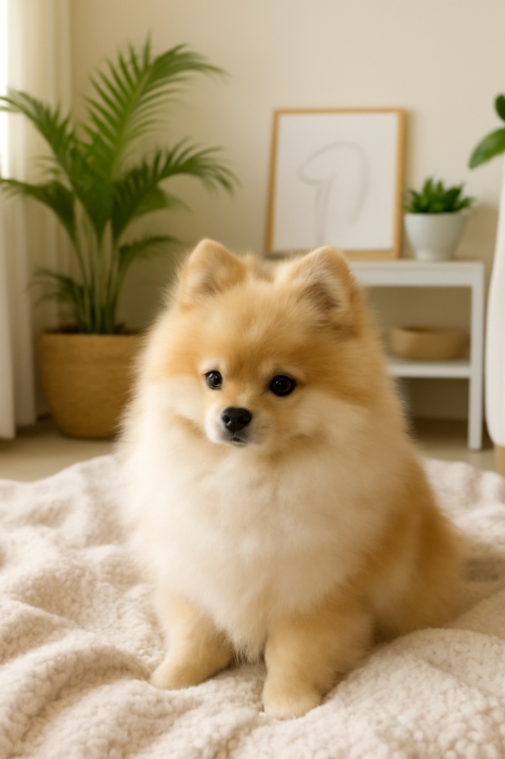 Pomeranian dog Spitz  .loulou de poméranie chiot