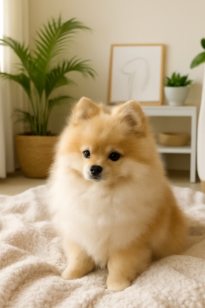 Pomeranian dog Spitz  .loulou de poméranie chiot